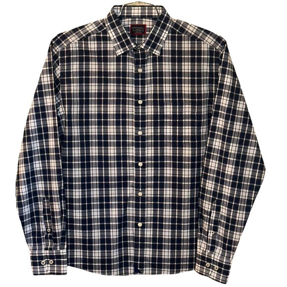 UNTUCKit Rooney Wrinkle Free Long Sleeve Button Front Dress Shirt Plaid Medium - Picture 1 of 6